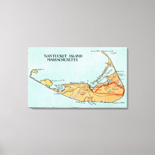 Kaart van het eiland canvas afdruk