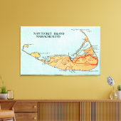 Kaart van het eiland canvas afdruk (Insitu (Woonkamer))