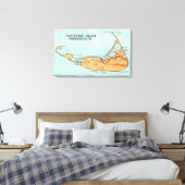Kaart van het eiland canvas afdruk (Insitu (Slaapkamer))