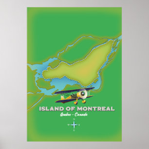kaart van het eiland Montreal Canada Poster