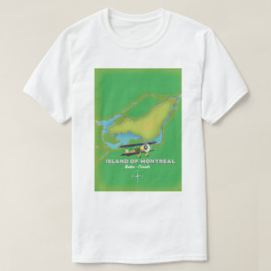 kaart van het eiland Montreal Canada T-shirt