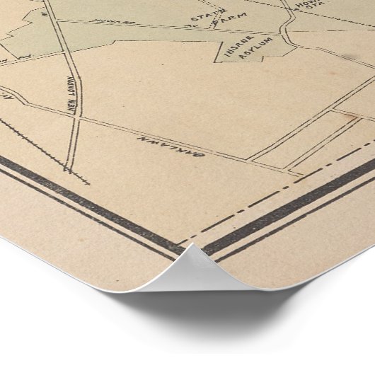  kaart van het eiland Providence Rhode (1901) Poster (Hoek)