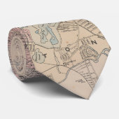 kaart van het eiland Providence Rhode (1901) Stropdas (Opgerold)