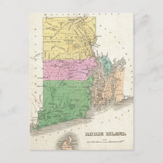  kaart van het eiland Rhode (1827) (Voorkant)