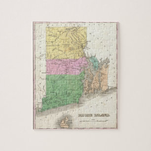  kaart van het eiland Rhode (1827) Legpuzzel