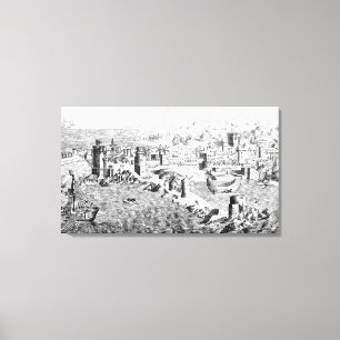 Kaart van het eiland Rhodes Canvas Afdruk