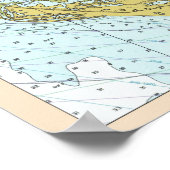  kaart van het eiland Sanibel Poster (Hoek)