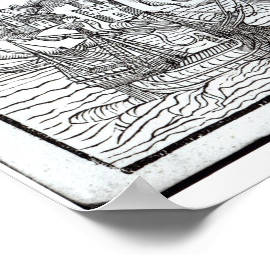 Kaart van het eiland Utopia en zijn alfabet Poster (Hoek)