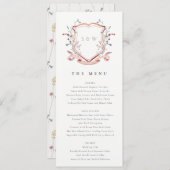 Kaart van het Elegant roze Wildflower Crest Weddin (Voorkant / Achterkant)