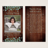 Kaart van het eucalyptusgebed (Voorkant /achterkant)