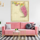 Kaart van het Gebied van Florida Canvas Afdruk (Insitu (Woonkamer))