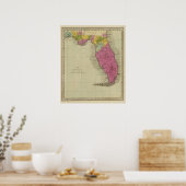 Kaart van het Gebied van Florida Poster (Keuken)