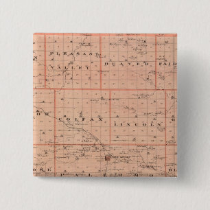 Kaart van het graafschap Grundy, staat Iowa Vierkante Button 5,1 Cm