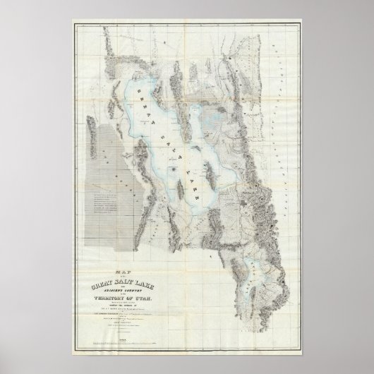 Kaart van het Great Salt Lake Poster (Voorkant)