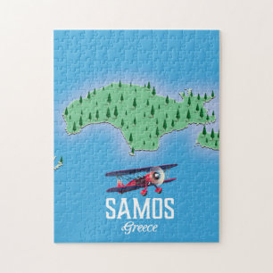 kaart van het Griekse eiland Samos Legpuzzel