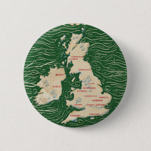Kaart van het  Groen Poster van het Verenigd Konin Ronde Button 5,7 Cm