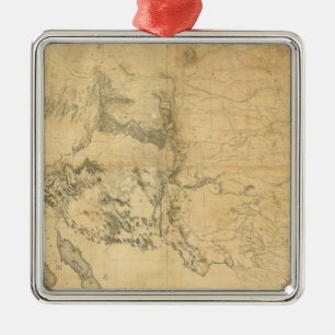 Kaart van het grondgebied van de Verenigde Staten Metalen Ornament