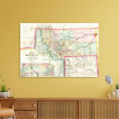 Kaart van het grondgebied van Montana Canvas Afdruk (Insitu (Woonkamer))