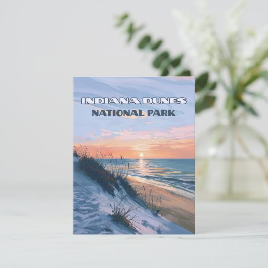 Kaart van het Indiana Dunes National Park Lake Mic (Staand voorkant)