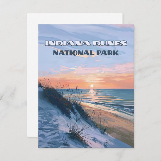 Kaart van het Indiana Dunes National Park Lake Mic (Voorkant / Achterkant)