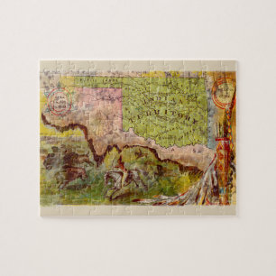 kaart van het Indische Gebied Oklahoma Legpuzzel