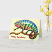 Kaart van het Kameleon van de Verjaardag van Herps (Gele Bloem)