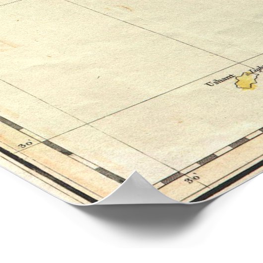 kaart van het Kanaal (1814) Poster (Hoek)