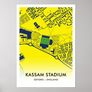 Kaart van het Kassam Stadium - Home of Oxford Unit Poster