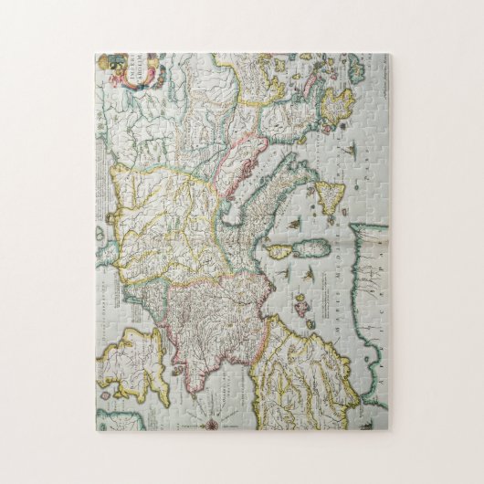 Kaart van het keizerrijk van Karel de Grote Legpuzzel (Verticaal)