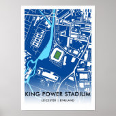 Kaart van het King Power Stadium - thuisbasis van Poster (Voorkant)