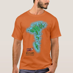 Kaart van het Koninkrijk Denemarken van de Faeröer T-shirt