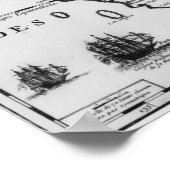 Kaart van het Koninkrijk Siam Poster (Hoek)