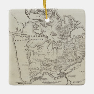 Kaart van het land tussen de rivier de Auckland en Keramisch Ornament