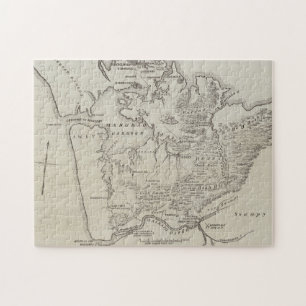 Kaart van het land tussen de rivier de Auckland en Legpuzzel