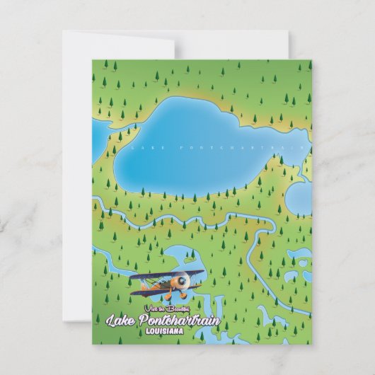 kaart van het meer Pontchartrain Louisiana (Voorkant)