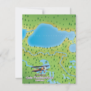 kaart van het meer Pontchartrain Louisiana