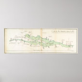 kaart van het meer van ChamPlain (1739) Poster (Voorkant)