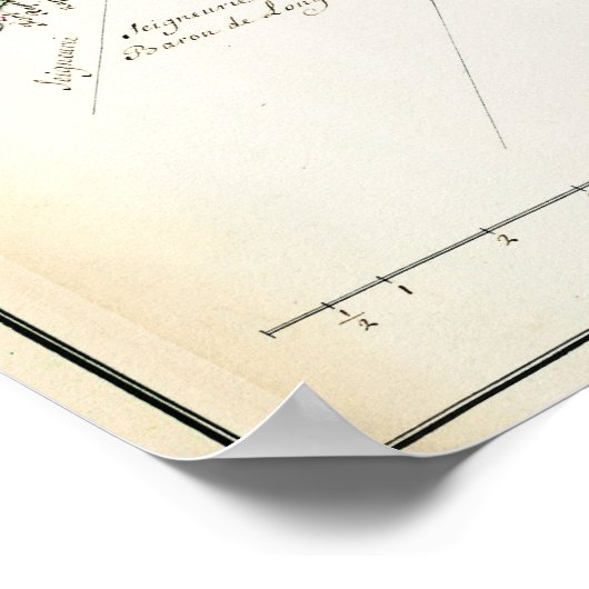  kaart van het meer van ChamPlain (1739) Poster (Hoek)