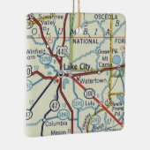  kaart van het meer van de stad FL Keramisch Ornament (Rechts)