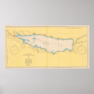 kaart van het meer van Oneida (1950) Poster