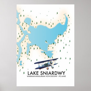 kaart van het meer van Sniardwy Polen Poster