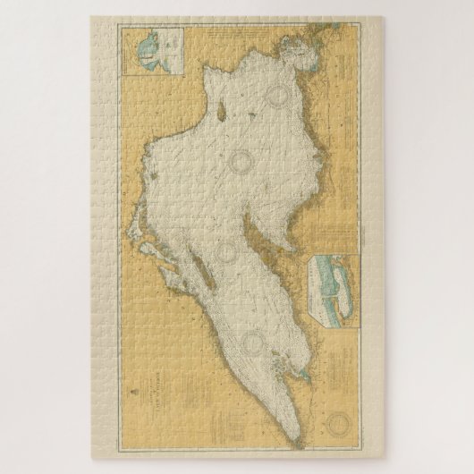 kaart van het meer van Superior (1832) Legpuzzel (Verticaal)