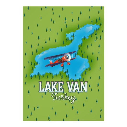 Kaart van het meer van Turkije Foto Afdruk (Voorkant)