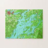 kaart van het meer van Winnipesaukee (1956) Legpuzzel (Horizontaal)