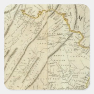 Kaart van het meest bewoonde deel van Virginia, NJ Vierkante Sticker