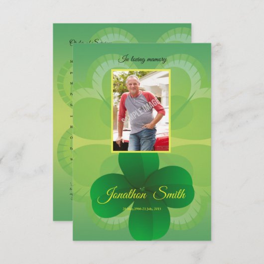 Kaart van het Memorial-programma (Voorkant / Achterkant)