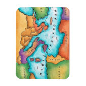 Kaart van het Middellandse-Zeegebied Magneet (Verticaal)