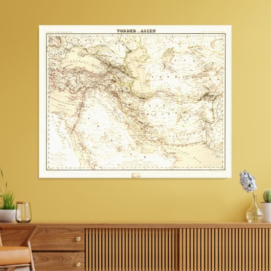 Kaart van het Midden-Oosten (1855) Canvas Afdruk (Insitu (Woonkamer))