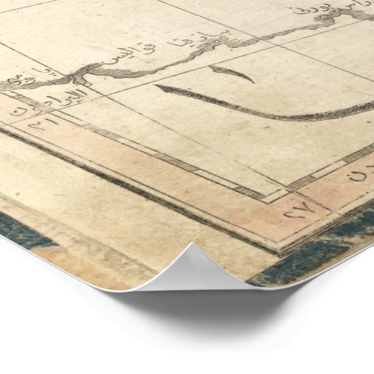 Kaart van het Midden-Oosten van Cedid Atlas (1803) Poster (Hoek)