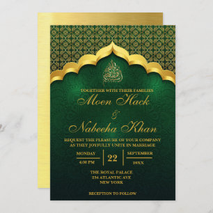 Kaart van het Muslim Green en Gold Wedding